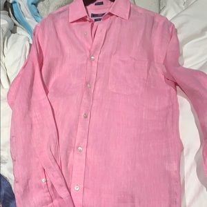 Pink Linen Vineyard Vines Shirt